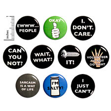 Sarcastic Buttons 10 Pack Ewww People I Don't Care Lapel Pins 1 Inch 10P1-1 picture