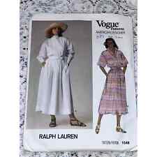 Vogue 1548 Pattern American Designer Ralph Lauren Cut And Complete Size 12 picture