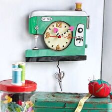 ✿ New ALLEN DESIGNS WALL CLOCK Swing Pendulum SEWING MACHINE Retro Stitch Craft picture