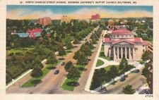  Postcard North Charles Street Avenue University Baptist Church Baltimore MD picture