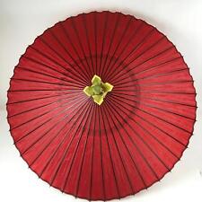 Japanese Umbrella Parasol Wagasa Vtg Paper Bangasa Geisha Red Black JK648 picture