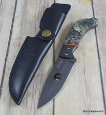 7.75 INCH ELK RIDGE CAMO FIXED BLADE FULL TANG HUNTING KNIFE WITH SHEATH  picture