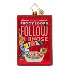 New Radko Oot-Fray Oops-Lay Vintage Froot Loops Glass Christmas Ornament picture