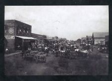 REAL PHOTO CALERA OKLAHOMA DOWNTOWN STREET SCENE WAGONS POSTCARD COPY picture