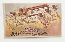 Victorian Trade Card Perry Davis Pain-Killer, Joy to The World, Cherubs picture