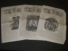 1866 THE YOUTH'S TEMPERANCE BANNER NEWSPAPER LOT OF 3 - VOLUME 1 ISSUES- NP 2051 picture