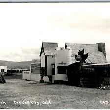 c1940s Crescent City, CA RPPC Totem Pole Park Museum Real Photo PC Cali Vtg A130 picture
