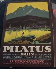 Vintage Pilatus Railway Hotel Luzern Brochure - Awesome Graphics picture