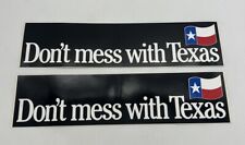 Lot of 2: Vintage Don't Mess With Texas Bumper Sticker Vinyl Decal 13” picture