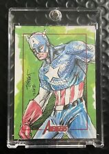 🔥1/1 🔥2012 Marvel SketchaFEX Avengers Captain America JC Fabul Sketch Card picture