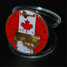 Canadian Maple Leaf Gold Plated 1944.6.6 Juno Beach Challenge Antique Coin picture