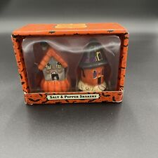 Johanna Parker Haunted House Salt & Pepper Shakers Halloween Houses Faces New picture