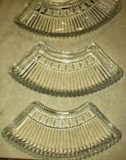 3 Lazy Susan Bowls Vintage Kromex Clear Glass Serving Tray Pieces  REPLACEMENT picture