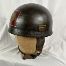 Original British WWII MK1 Dispatch Helmet Painted Belgian Paratroopers Date 1942 picture