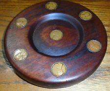 Art Vintage Handcrafted Pillar Candle Holder or Valet Bowl or Wall Hanging Wood picture