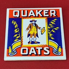 1983 Vintage Ceramic Tile Advertising Trivet for Quaker Oats picture
