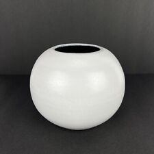 White Orb Vase Studio Pottery 5in picture