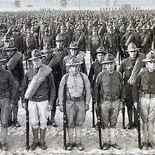 Antique 1918 US Army Prepares For Deployment WW1 Stereoview Photo Card P2744 picture