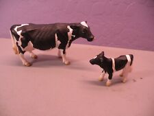 Schleich HOLSTEIN COW Dairy 2007 Farm Figure Black & White 13633 With 2000 Calf picture