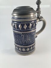 Antique Blue Stoneware Lid Beer Mug