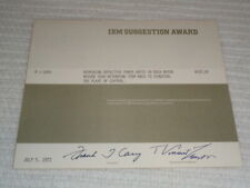 1972 IBM Computers Certificate Signed Chairman T Vincent Learson & Frank T. Cary picture