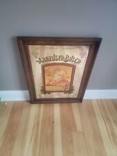 Vintage Anheuser Busch Budweiser Lady White Mirror Sign Red  picture