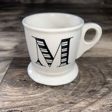 Anthropologie Coffee Mug Monogram Initial Letter M Tea Cup White picture