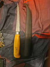 Vintage J Marttiini Finland Filet Boning Knife w/ Tooled Leather Sheath  picture