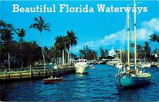 Boats Along Florida Waterways Postcard picture