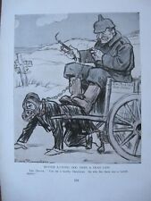 1916 Original POLITICAL CARTOON - GERMAN Drive SLAVE DOG CART Holland WWI War picture
