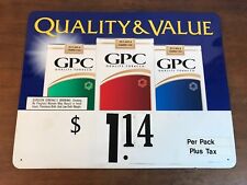 GPC Quality Tobacco Cigarettes Advertising Store Large Tin Sign 21 X 27 picture
