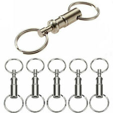 5 Pack Detachable Stainless steel Pull Apart Quick Release Key Rings Keychain picture