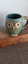 3D Stoneware Owl Textured Coffee Mug Cup RETRO Gibson Home Glazed Ceramic... picture