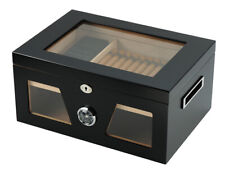 Elegant 120+ CT Count Cigar Humidor Humidifier Wooden Case Box Hygrometer fiv picture