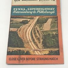 Vintage Matchbook Bedford Pennsylvania Advertisement Penna Superhighway picture