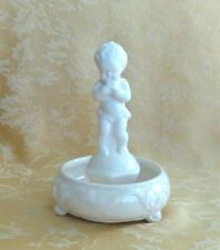 VINTAGE HIGHMOUNT M.B.D WESTERN GERMANY PORCELAIN CHERUB IN CENTER PANSY BOWL picture