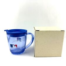 Viagra MLB Insulated Coffee Mug Cup w/Lid Clear Blue Tinted Plastic Travel w BOX picture