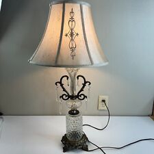 Underwriters Laboratories decorative Glass Table Lamp Knob Control Beige Vintage picture
