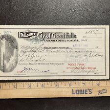 Great Falls Bank Check Police Fund 1911 picture