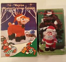 Vintage Christmas Toys  Musical Santa Claus and Reindeer- Original Boxes - Music picture