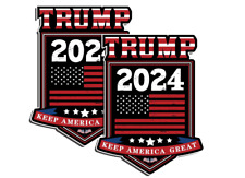 Trump Stickers Decals 2pk  2024 USA Flag President Donald Keep America Great NEW picture