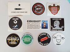 Vaccine 💉 Stickers HUGE LOT 10 PACK Dr. Fauci COVIDIOT OBEY SHEEPLE NPC VAXX  picture