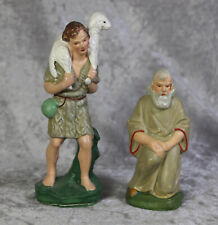 Antique Germany Nativity Figures Two Shepherds Beautiful Colors picture