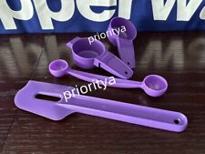 Tupperware Gadget Melon Baller Mini Funnel Strainer Paddle Spatula Purple Set 4 picture