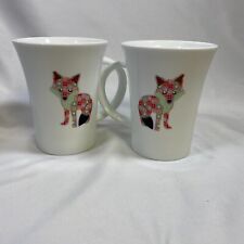 Blue Harbor SD Graphics Coffee Mug Floral Smiling Fox Cup Green Purple Pink picture