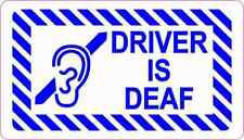 3.5in x 2in Driver Is Deaf Sticker Car Truck Vehicle Bumper Decal picture