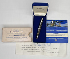 Vintage Fisher Space Pen Working Silver Tone Blue Ink with Case and Paperwork picture