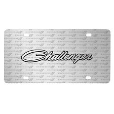 Dodge Challenger Classic 3D Logo on Logo Pattern Brushed Aluminum License Plate picture