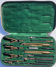 Vintage Complete 15 Piece Dietzgen Drafting Set With Hard Shell Case picture
