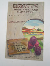 Knott's Berry Farm & Ghost Town 1955/1956 Menu Chicken Dinner Restaurant picture
